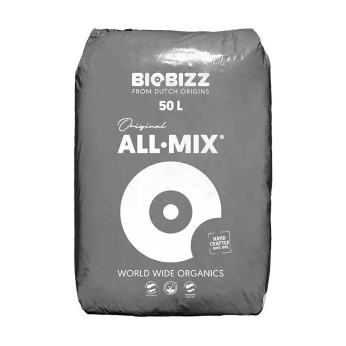 BioBizz All·Mix – Terriccio pre-fertilizzato (Sacco 50 L / Pallet 65 sacchi da 50 L) - Gro.w.LaB