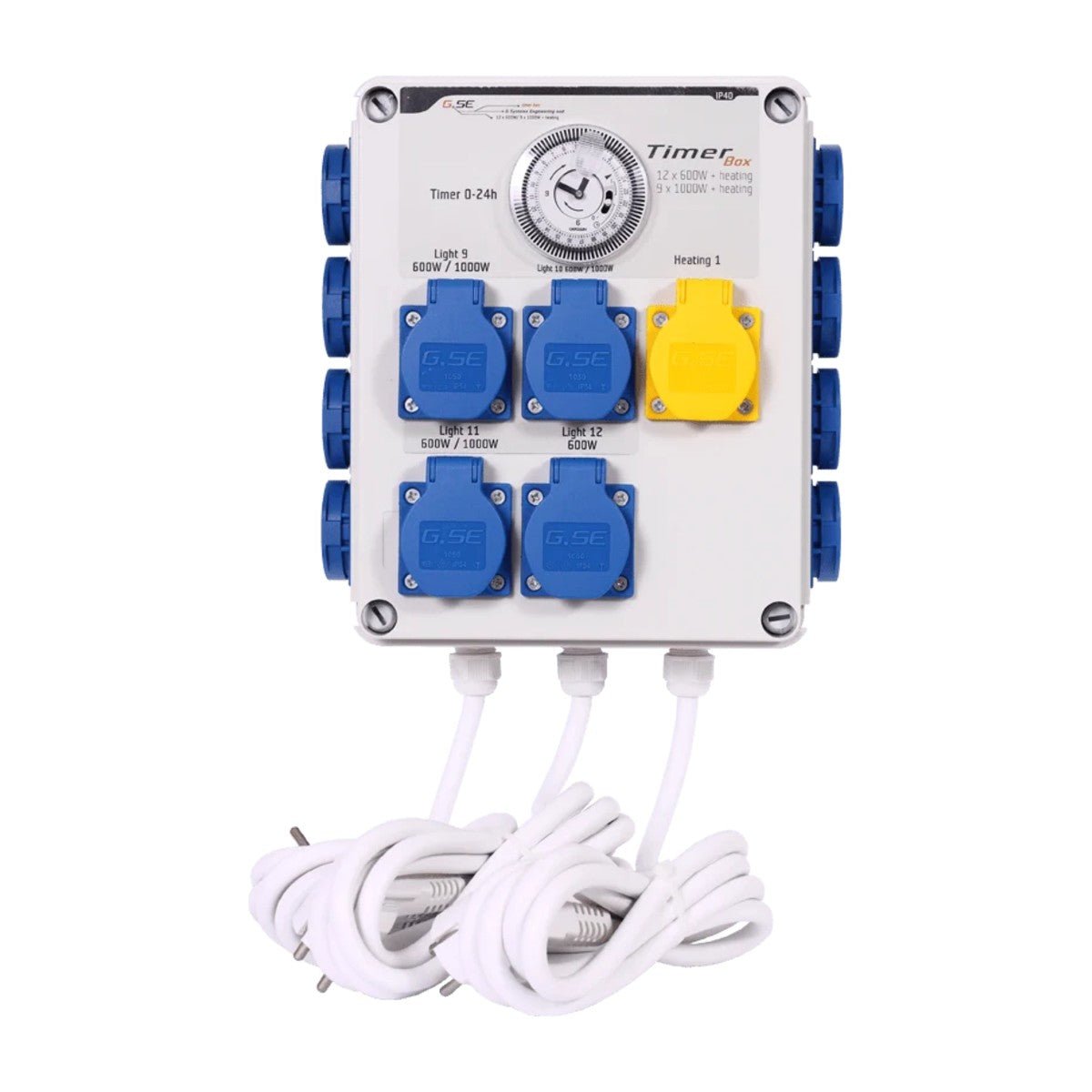 GSE Distributore di corrente con timer Timer Box 12x600W 380V - Gro.w.LaB