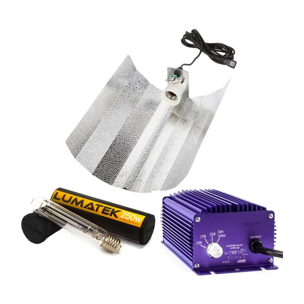 Lumatek Kit lampada per piante 250W con riflettore Euro - Gro.w.LaB