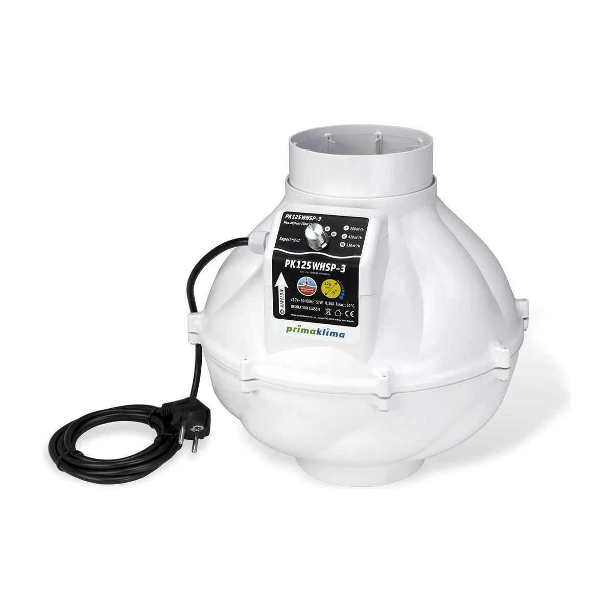 PrimaKlima Ventilatore tubolare PK125WHSP-3 Whisperblower (molto silenzioso) - Gro.w.LaB
