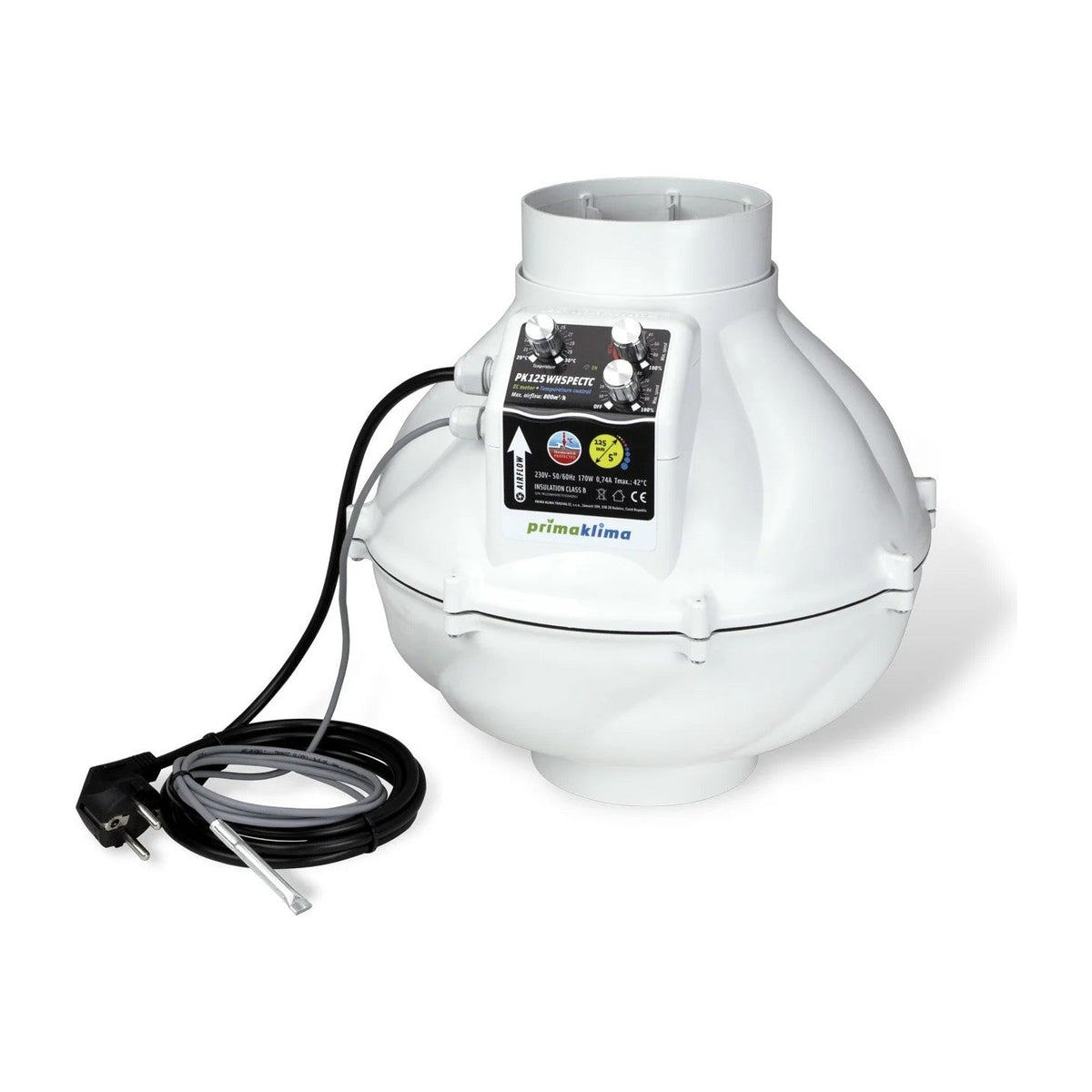 PrimaKlima Ventilatore tubolare PK125WHSP-ECTC WhisperBlower (molto silenzioso) - Gro.w.LaB